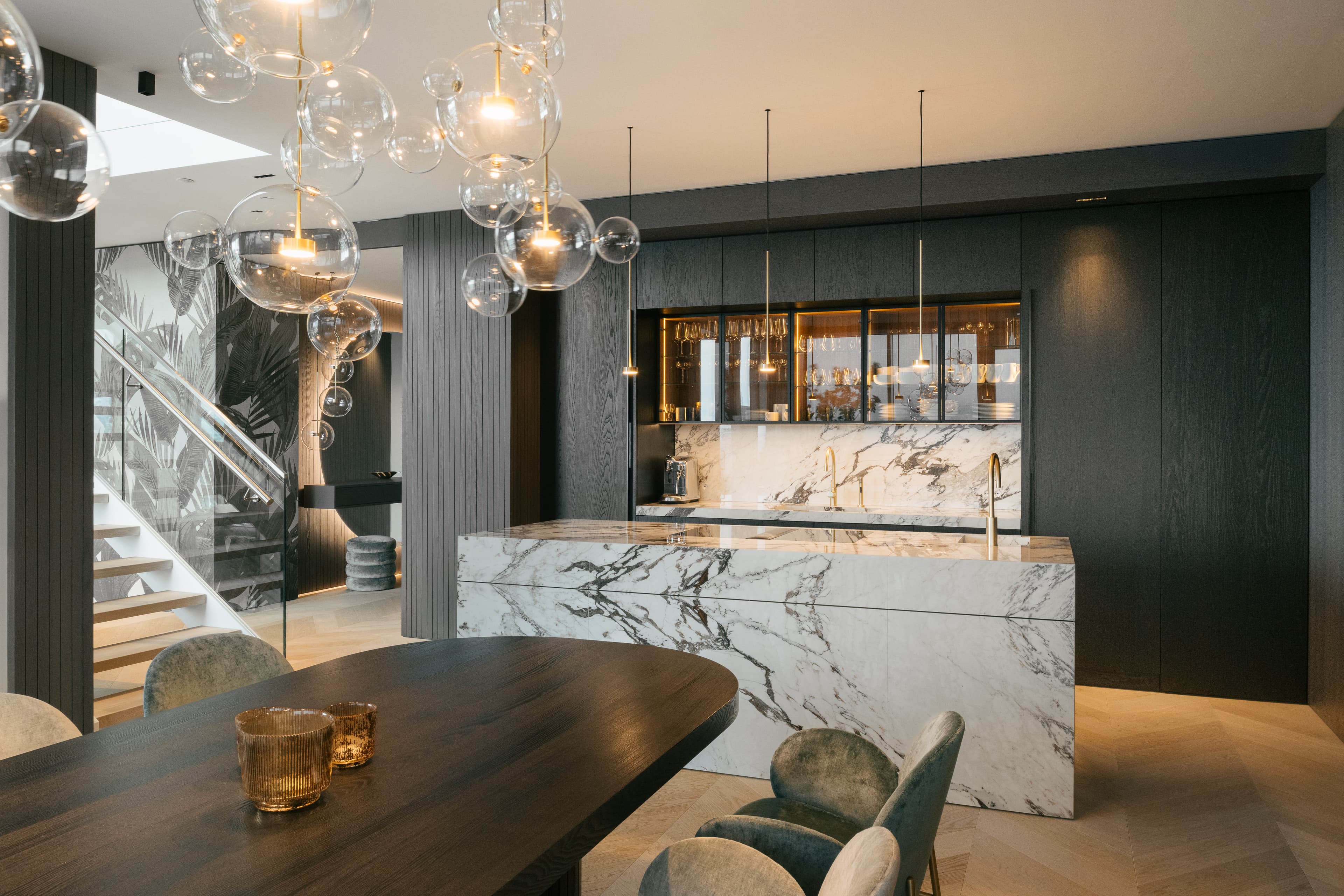 Open plan living space with integrated design elements.