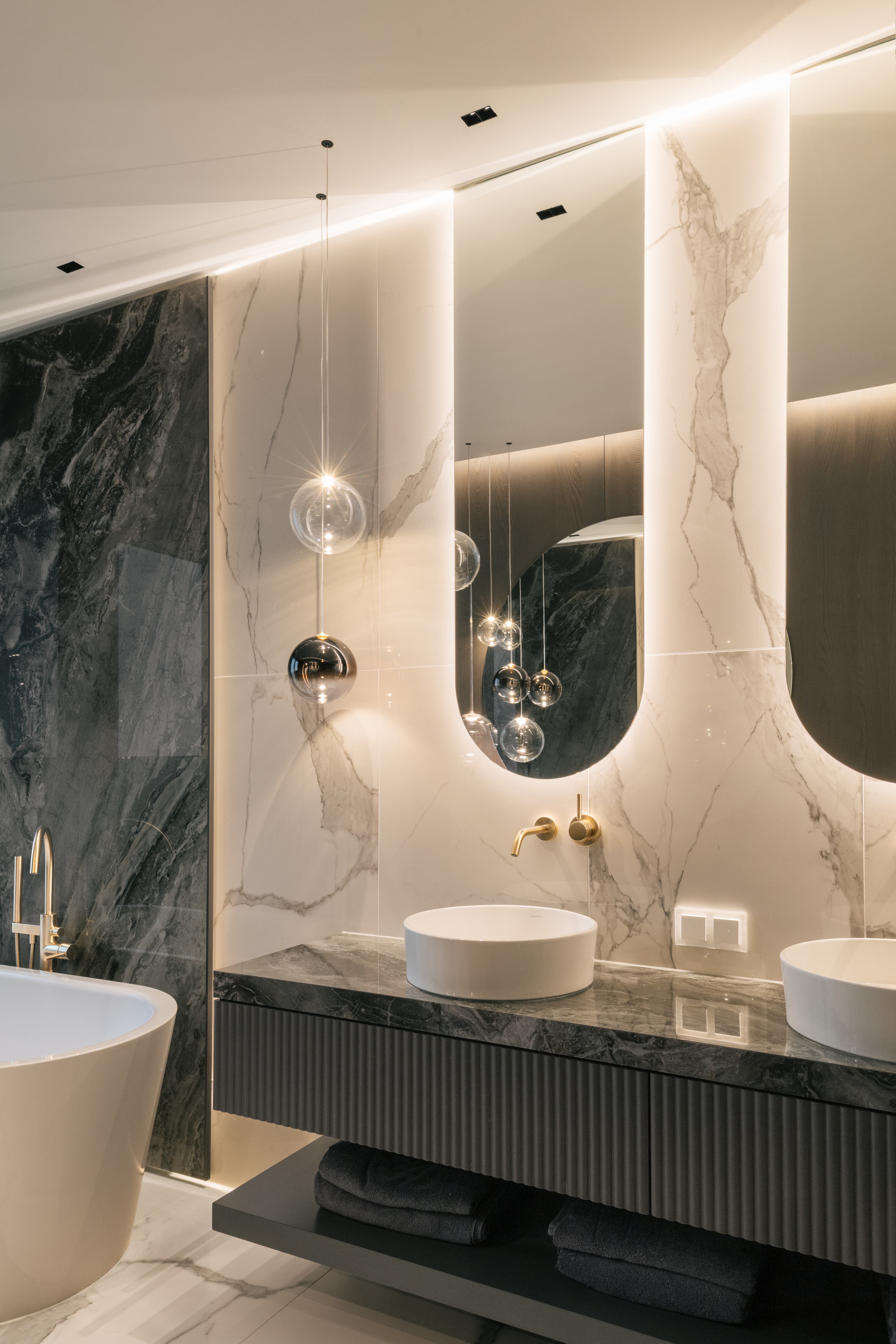 Detail view of interior design and custom elements.