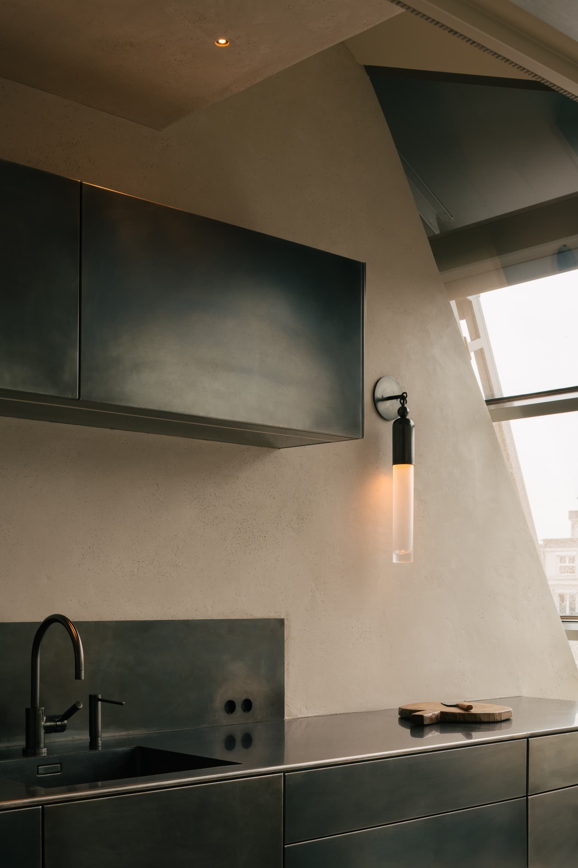 Detail of the wooden beams and staircase.