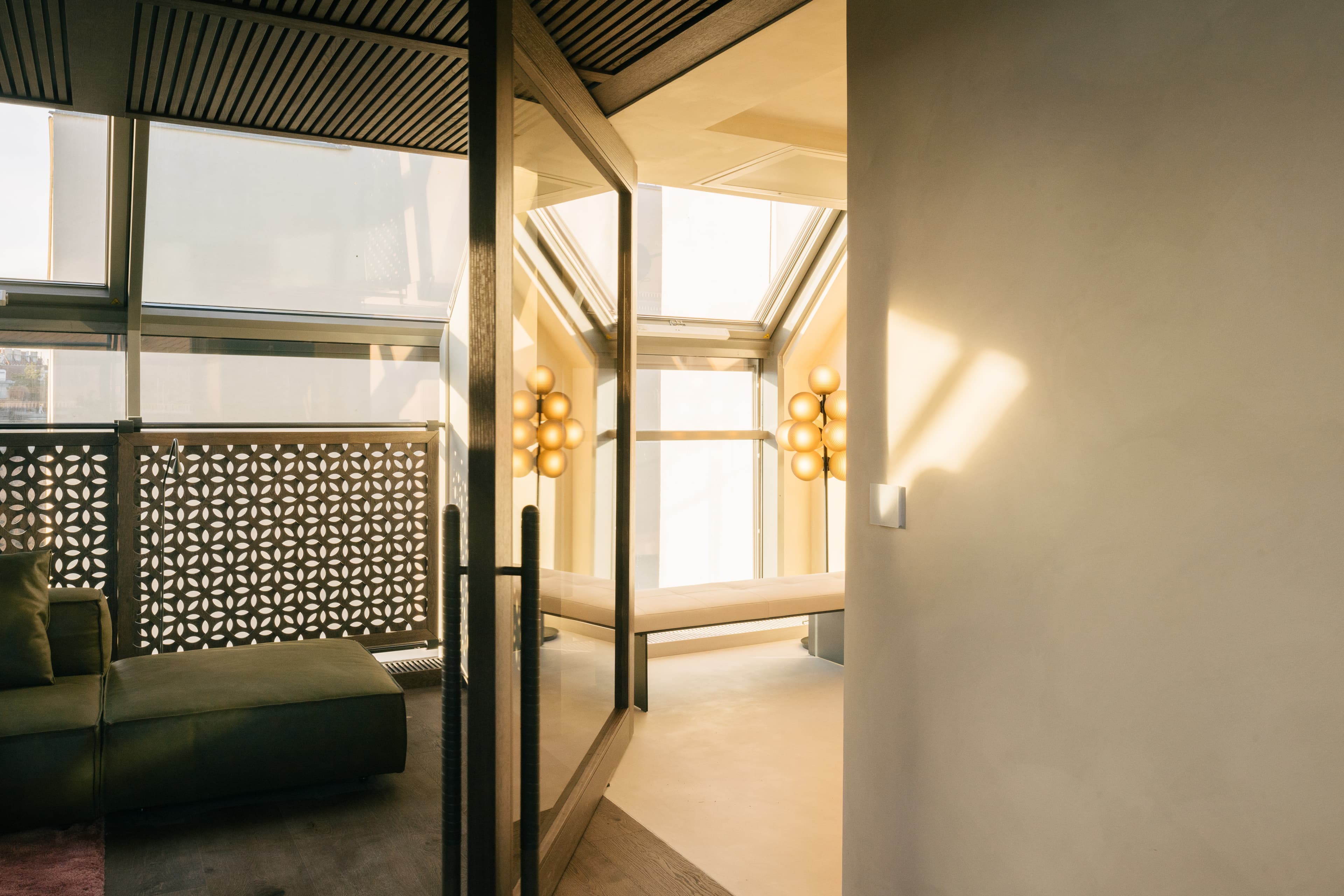 Kitchen area in the attic conversion.
