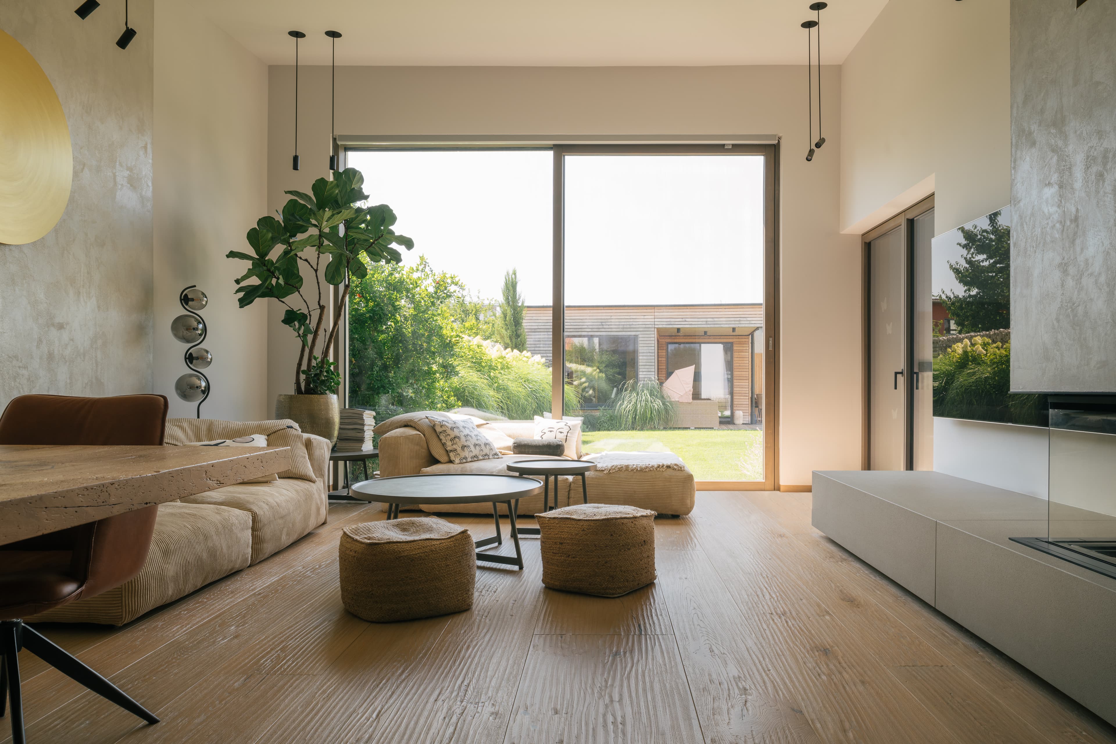 Bedroom or private area with custom flooring and design.